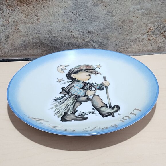 Schmid Hummel Mothers Day 1977 Moonlight Return Decorative Wall Hanging Plate - Picture 3 of 11